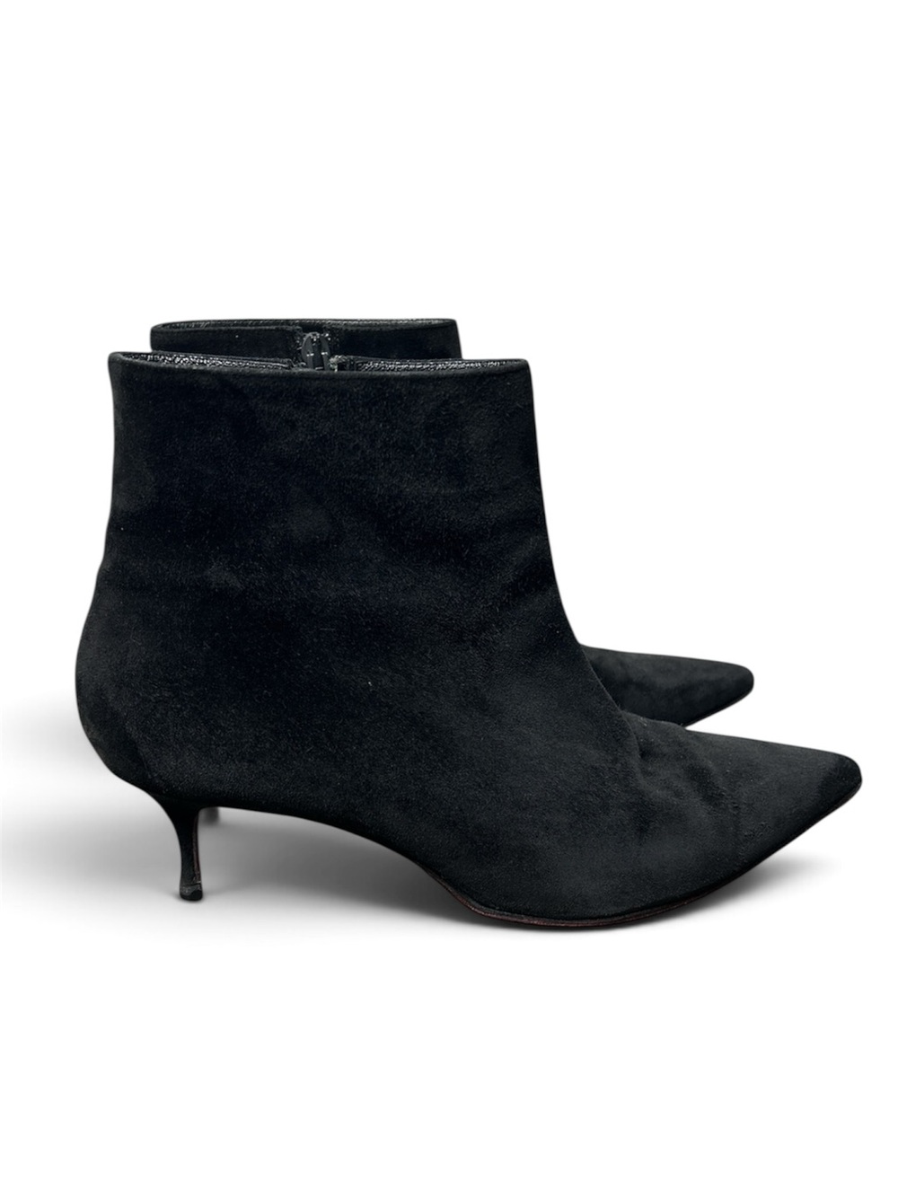 Christian Louboutin So Kate 55 Black Suede Pointed Toe Booties Size 38 Classic
